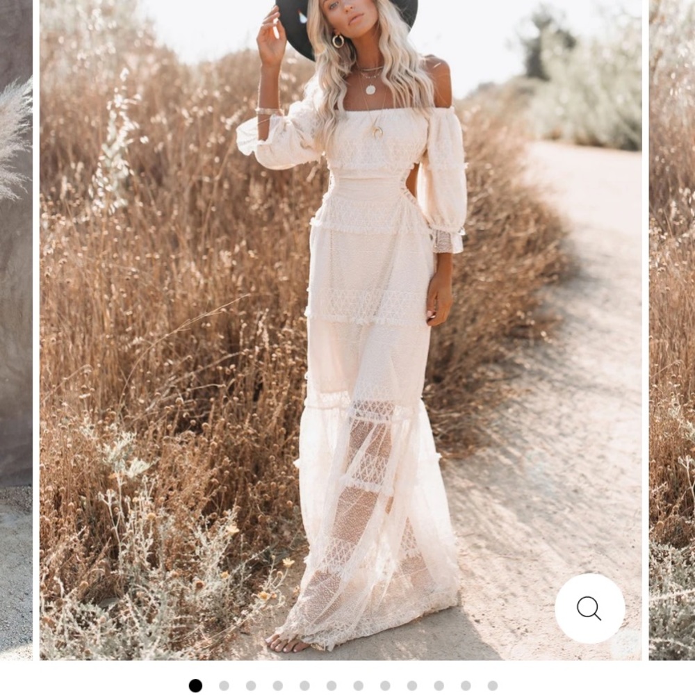 Porsha Off The Shoulder Tiered Cutout Maxi Dress